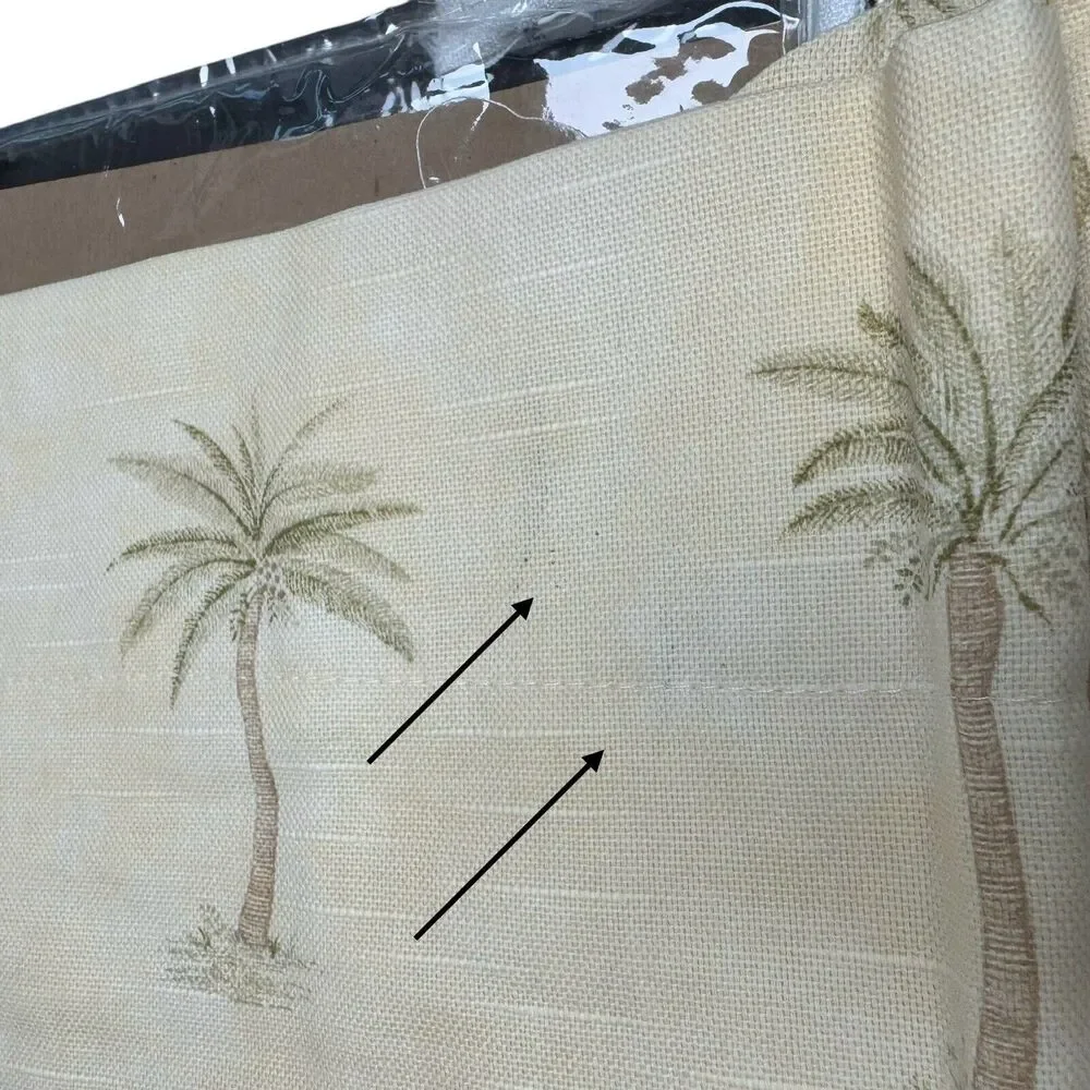 Waverly Victoria Valance Tahiti Sage Palm Tree Print Tassel One Window Treatment